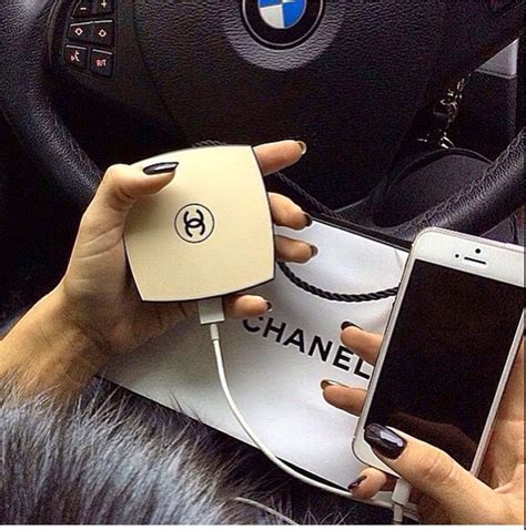 chanel inspired compact mirror power charger